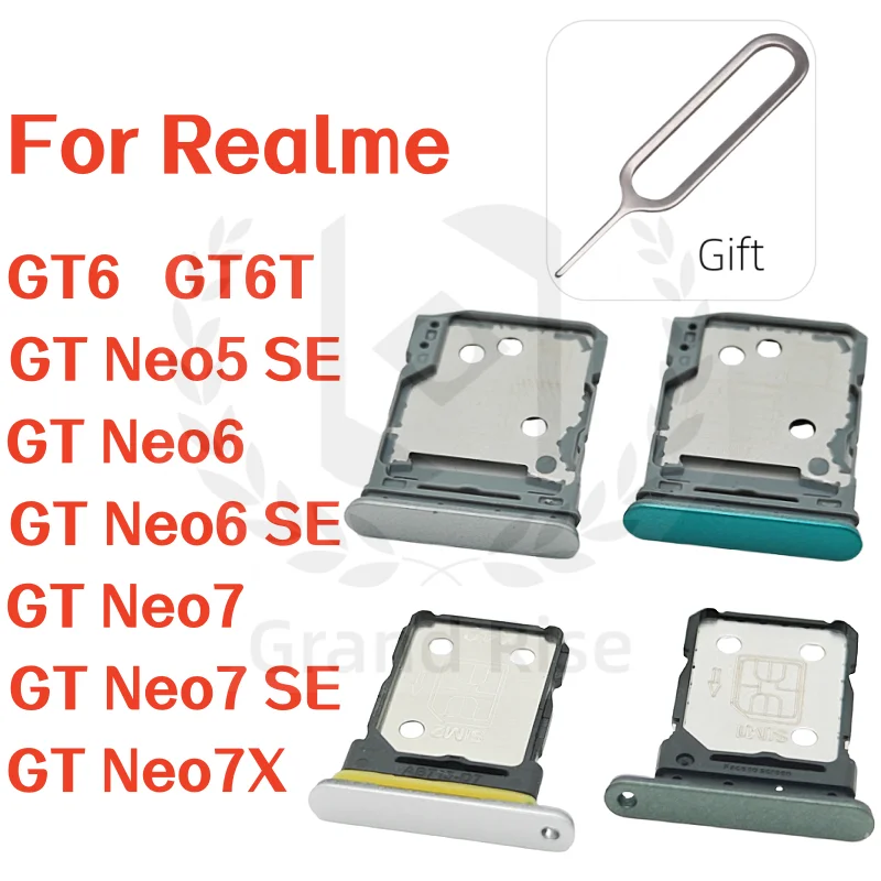 Sim Card Tray Slot For Realme GT6  GT6T  GT Neo5 SE  Neo6 SE Neo7 SE  GTNeo7X   Phone SIM Micro Sim Card Chip Drawer Holder