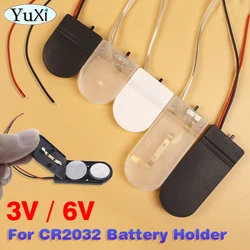 5Pcs For CR2032 Button Coin Cell Battery Holder Case Cover With ON-OFF Switch Leads Wire 3V 6V Battery Box Single Dual Slots