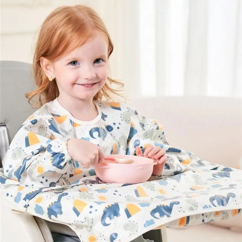 Corb التغطية الكاملة Baby Bib التمريض Smock لتناول الطعام الذاتية حماية الملابس من الانسكابات