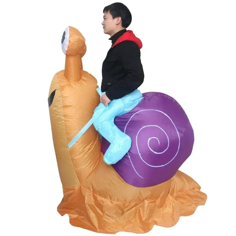 ♥ 2026 New Inflatable Costume Riding on Snail Funny Cosplay Blow Suit Halloween Carnival Clothing Fancy Dress Up Par ★ Look at m view 5
