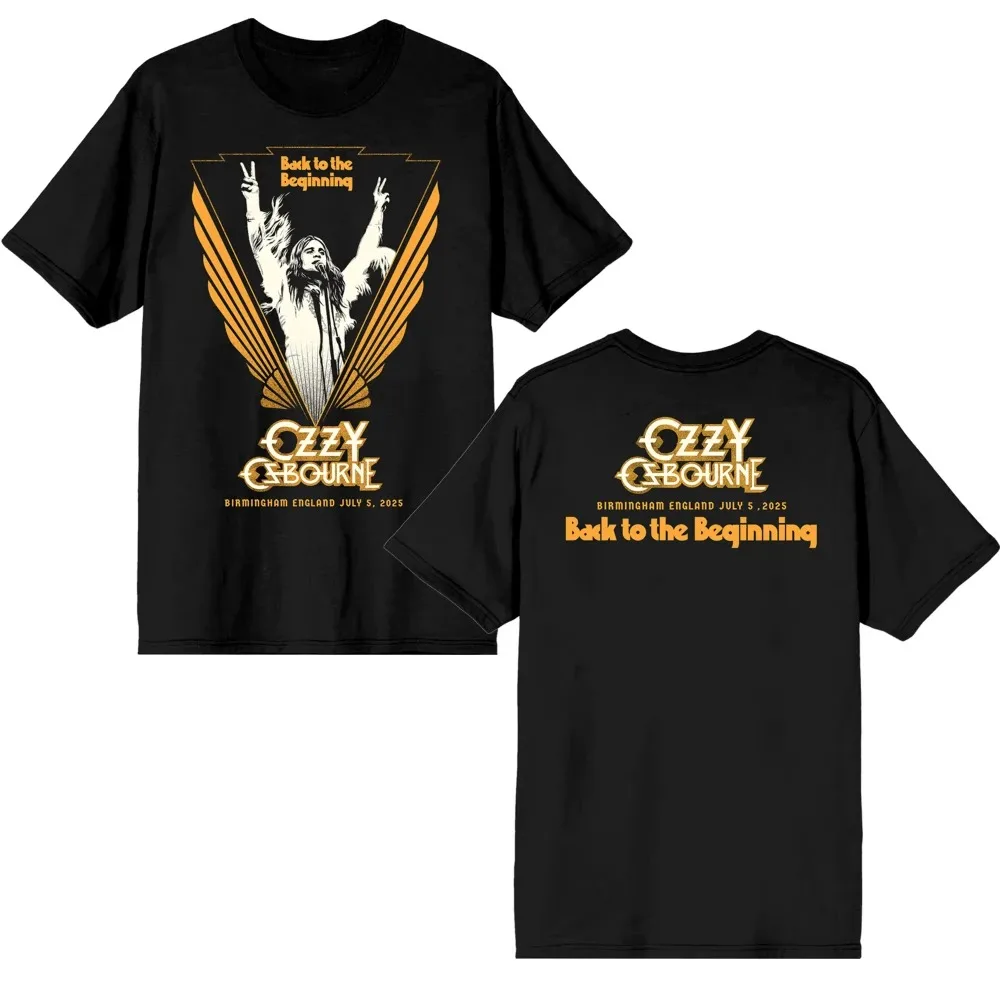 Camiseta para hombre y mujer, camiseta negra de Black Sabbath y Ozzy Osbourne Back To The Beginning Merch Event con diseño Lineup Ins Y2k, nuevo estilo