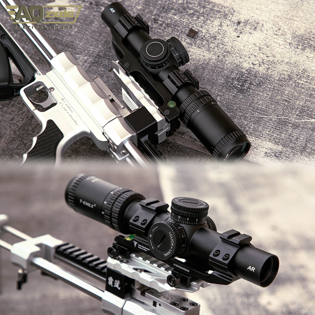 AQzxdc Airsoft AR 1-6X24IR HD Imaging LPVO Scope Eteched Glass reticle Sight 30 Long Eye Relief Distance Scopes & Accessories