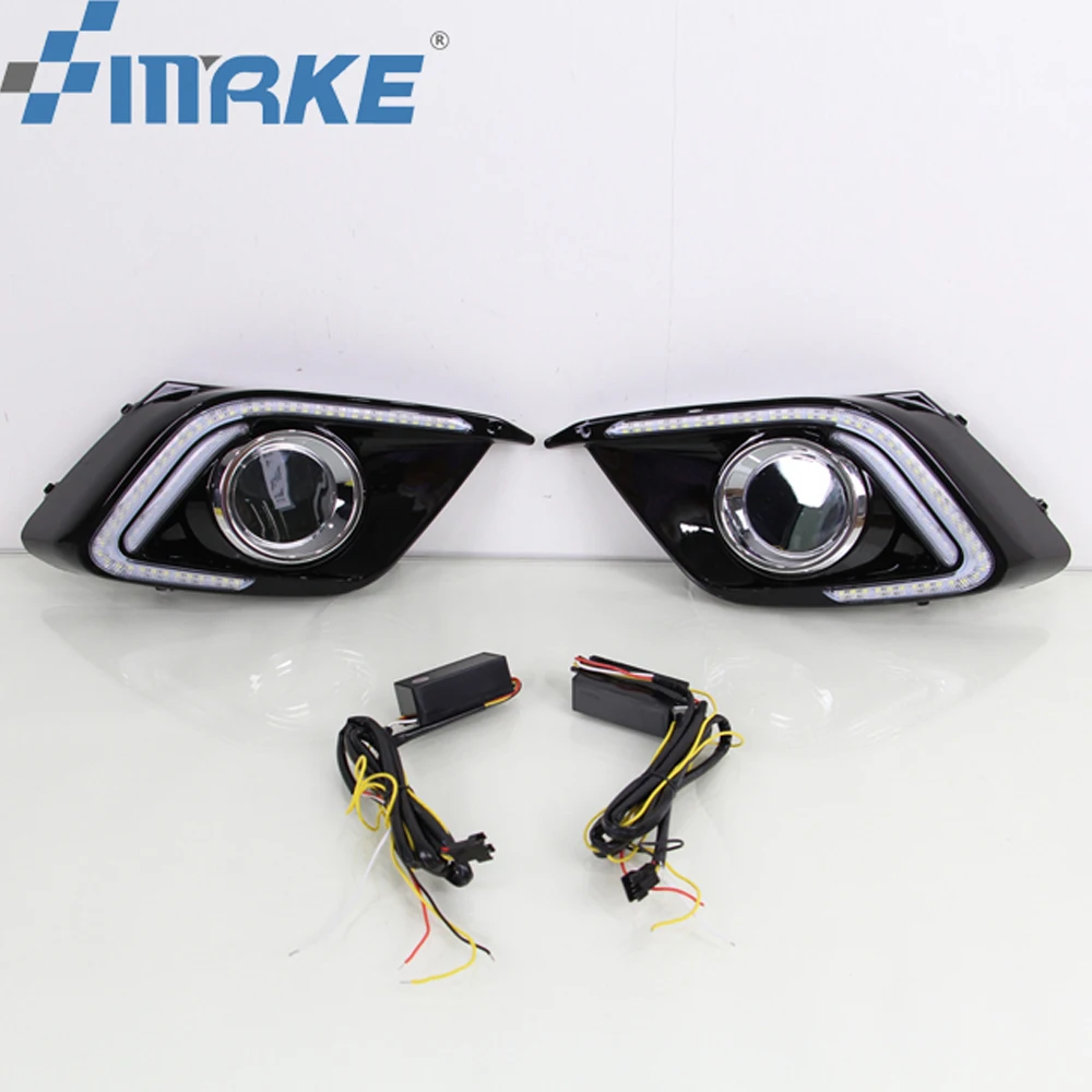 

Smrke 1 Pair DRL LED DRL Daytime Running Lights For Mazda 3 Mazda3 Axela 2013 2014 2015 2016 Daylight Fog light cover