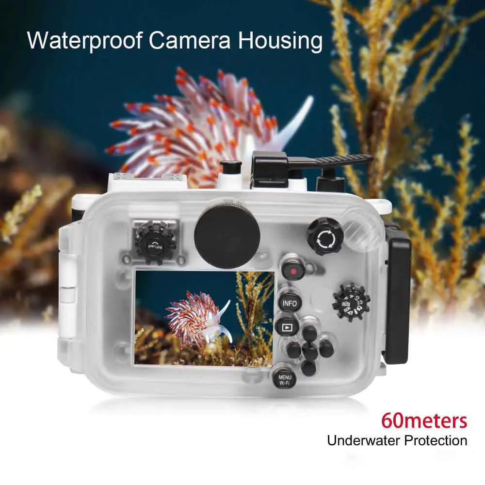 

New Sea frogs Camera Waterproof Housing Diving Case Protective Shell Underwater 60m/195ft Replacement for Olympus TG-6 Camera