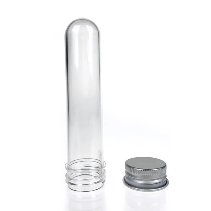 10pcs Lab 30ml PET Test Tube Bottle Screw Caps Transparent Cylindrical Plastic Refillable Bottle For Mask Candy Storage