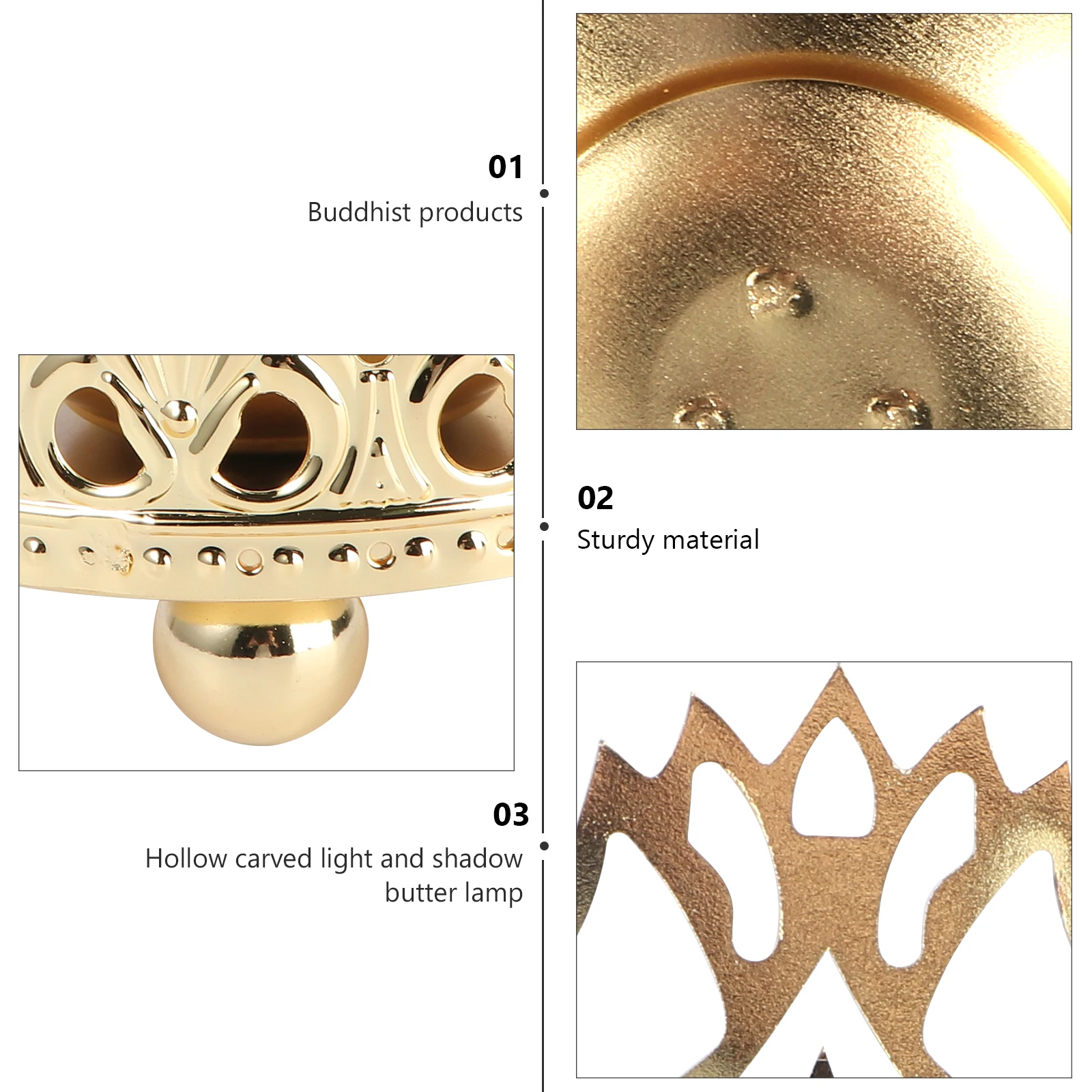 

Golden Decorative leholder St Alloy Temple C Lotus Shaped Holder for Home Bedroom Office Wax C Art