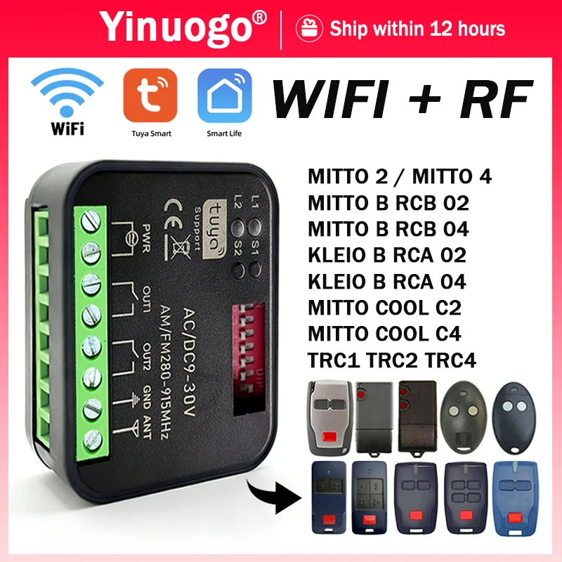 

Приёмник RX-MULTI Tuya WIFI 300-868 МГц совместим с пультами дистанционного управления гаражными воротами BFT MITTO COOL C2 C4 B RCB02 RCB04 KLEIO RCA02 RCA04 TRC1 TRC2.