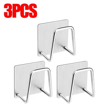Suporte de esponjas de cozinha, prateleira de pia de aço inoxidável, suporte adesivo, dreno, secagem, ganchos de parede, acessórios, organizador de armazenamento