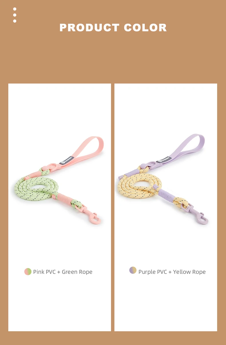 Pet Supplies Dog Collar For Small and Medium Dog Walking Sugar Color Series Cute Style PVC Webbing Collar Leashes Set New Arriva