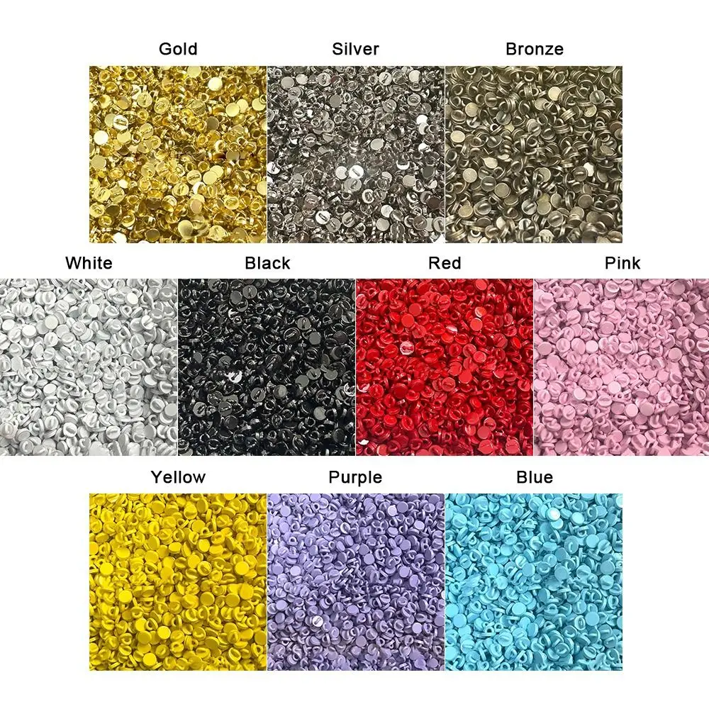 Boutons à tête ronde de 4mm, 20 pièces, Mini boucle Ultra-petite faite à la main, boucles en métal, accessoires pour vêtements, bricolage