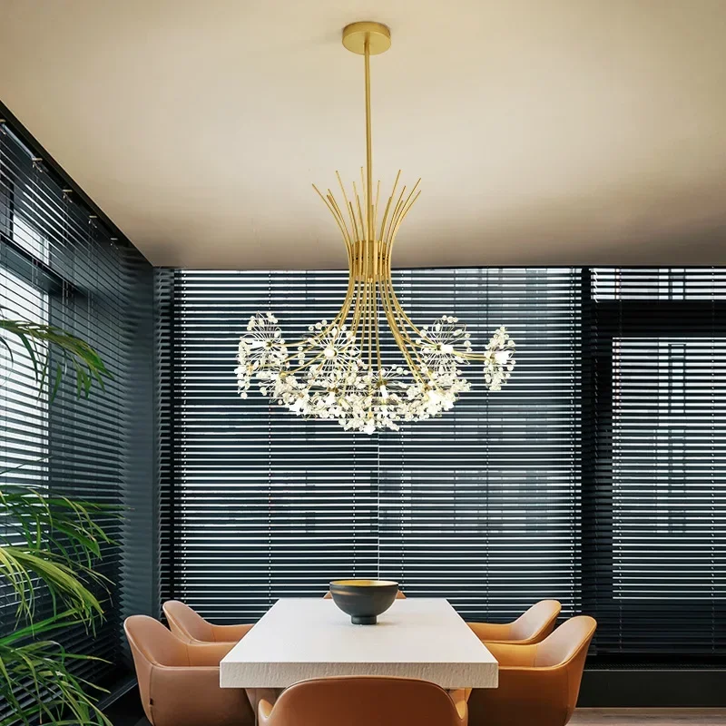 Imagem -05 - Nordic Led Dandelion Crystal Pendant Lâmpadas Restaurante Sala de Estar Teto Lustre Decoração do Quarto Romântico Luzes Suspensas