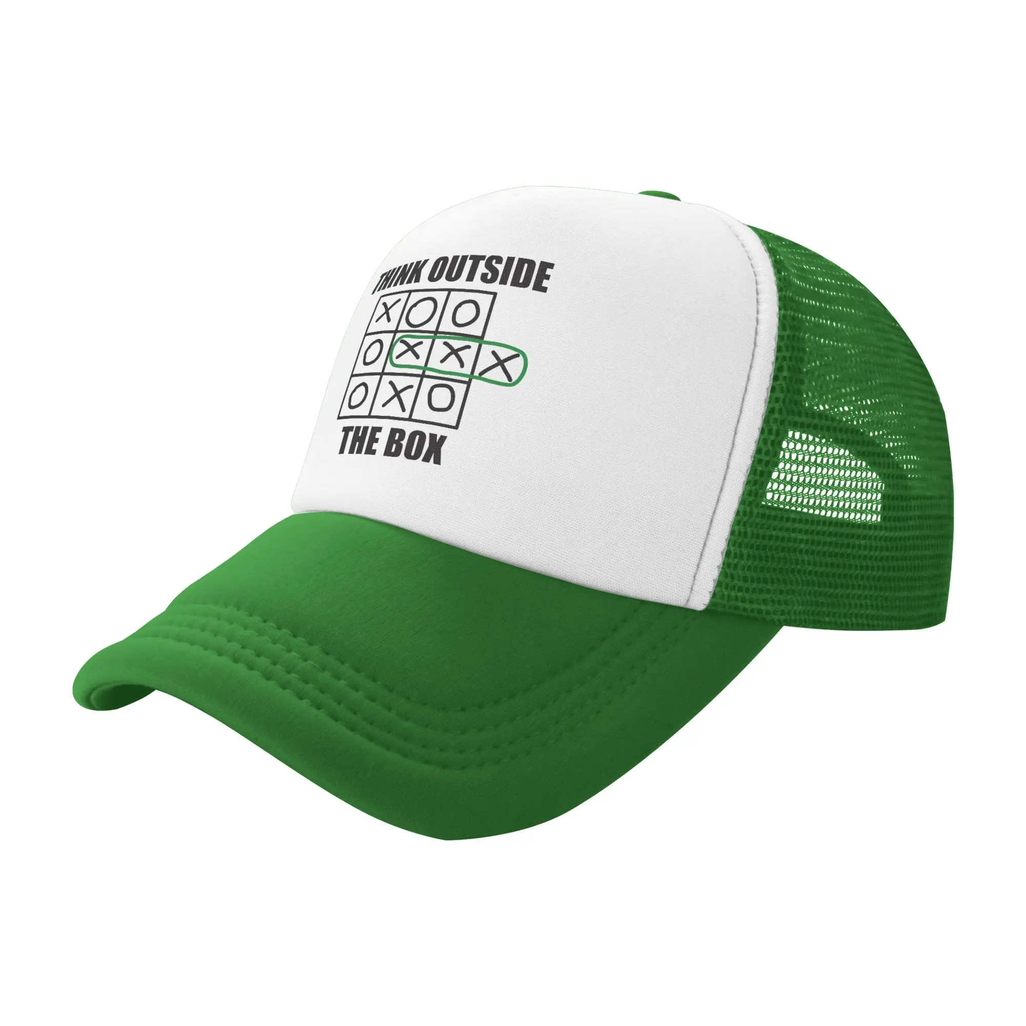 Unisex THINK OUTSIDE THE BOX TIC TAC TOE  Trucker Caps Mesh Baseball Caps Snapback Caps  Hats Sun Hats Adjustable Cap