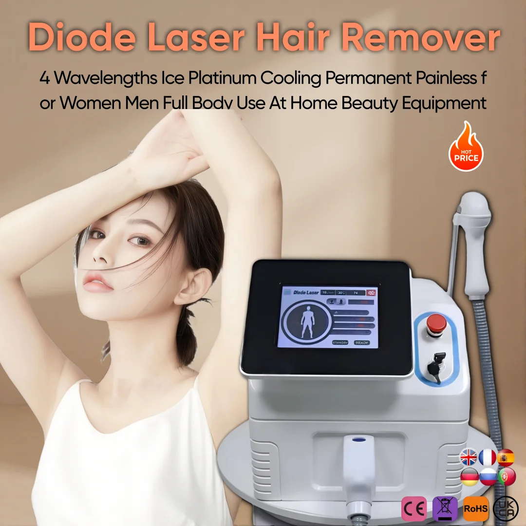 2026New Model Diode Laser Hair Removal for Coarse Hair4 Wavelengths Ice CoolingDark Skin SafePermanent Painless RemoverCE ISO Ce