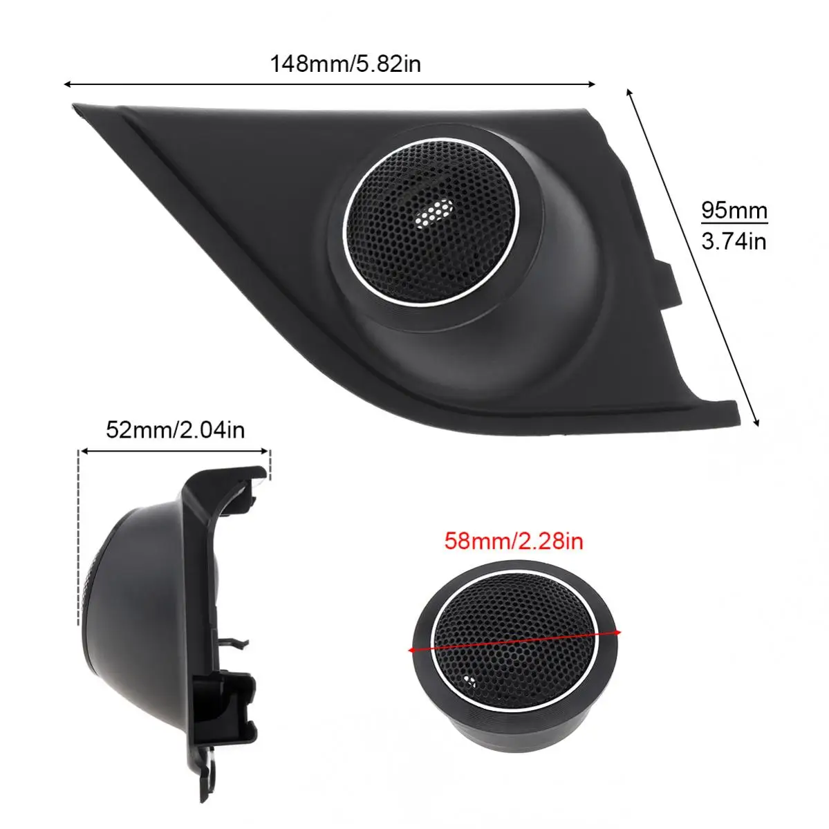 ABS Materia Hifi System Tweeter Horns Cover  Fit for Honda CRV 201 - 2021 Refitting Installation Front Door Speaker Adapter Kit