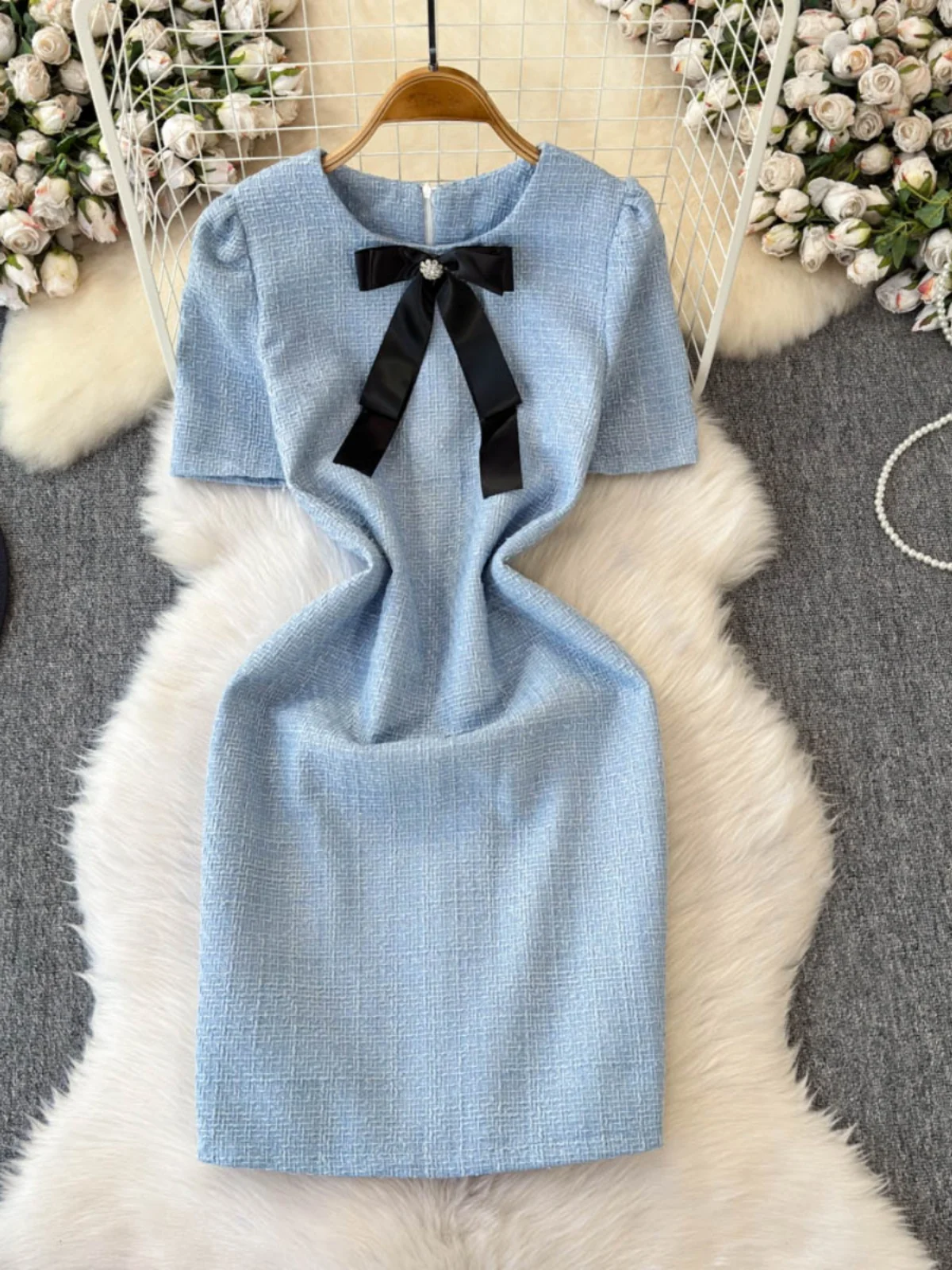 Ele Knot Bubble Sve Midi Dr Dames Lente Herfst Nieuwe Sle Taille Cinching Afslanken Bodycon Dr