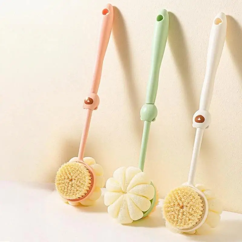 1Pcs Long Handle Rub Bath Brush Double Sided Soft Hair Rub Back Artifact Detachable Body Bath Brush