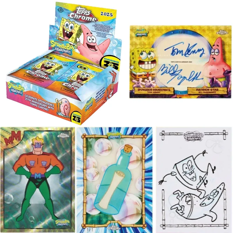 

Topps Chrome SpongeBob 25th Anniversary Trading Cards Creator Auto 1/1 Sketch Limited Refractor Bikini Bottom Collectible Cards
