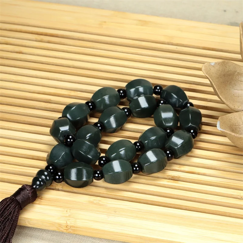 Hot Selling Natural Hand -carve Hetian Jade Bracelet Buddha Beads Fashion Jewelry Accessories Men Women Luck Gifts1