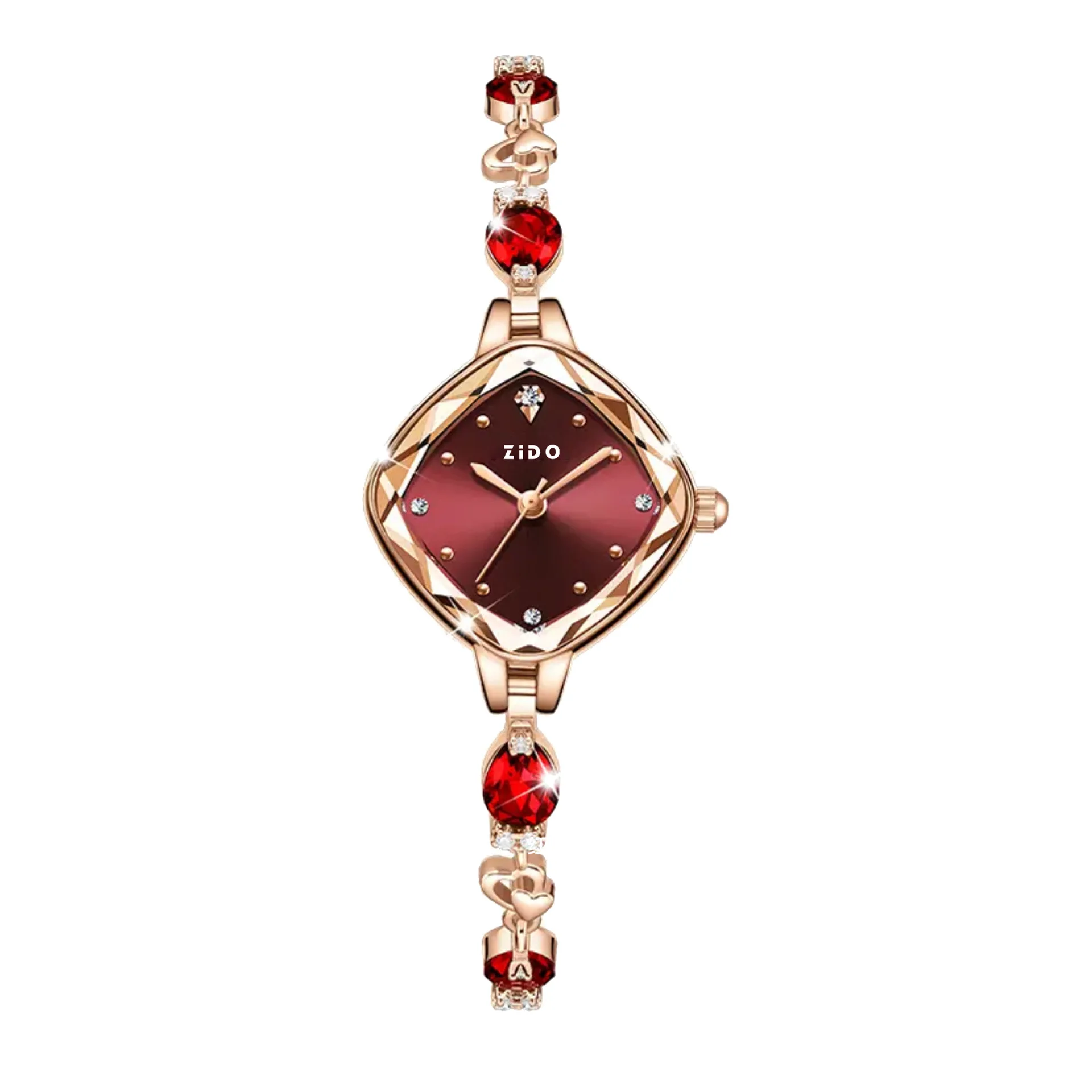 Reloj UTHAI para mujer, marca roja, alta belleza, cristal de lujo, pulsera de Metal con diamantes, resistente al agua, reloj de moda femenina con