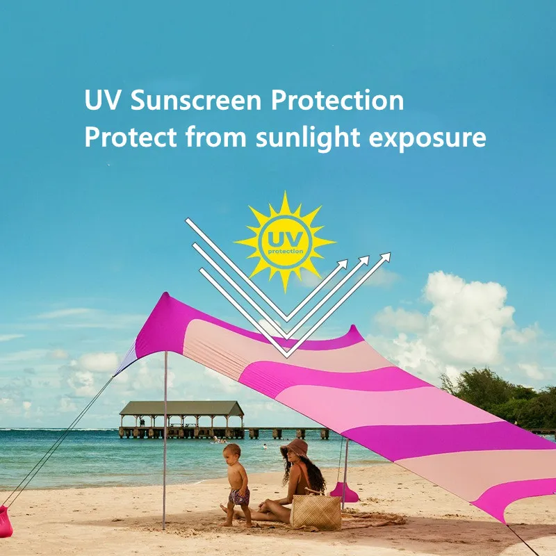 

Outdoor beach tent, sun shading and UV protection Lycra canopy, beach camping sun protection canopy