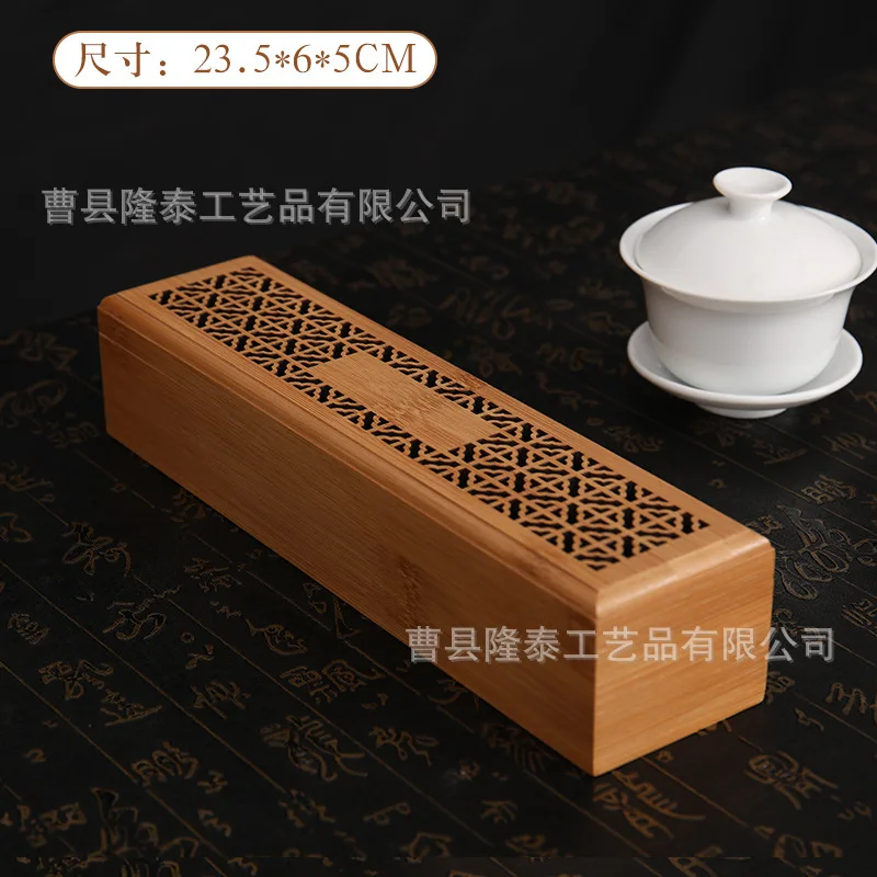 Bamboo Incense Burner Box Two Layers Household Classical Elegant Desktop Bamboo Incense Box