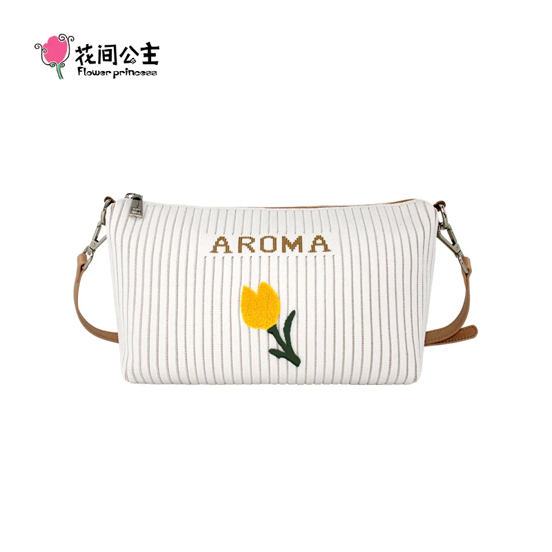 Flower Princess AROMA Designer Fashion Small Shoulder Women\'s Bag 2024 Trend Knitted Female Crossbody Messenger Bags for Women