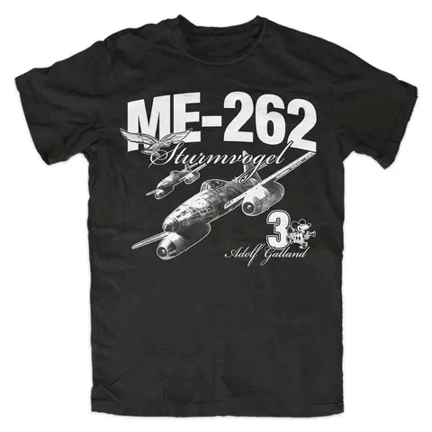 독일 공군 전설 에이스 조종사 Galland Flying ME-262 제트 전투기 티셔츠. 프리미엄 코튼 반소매 O-넥 남성 티셔츠 New