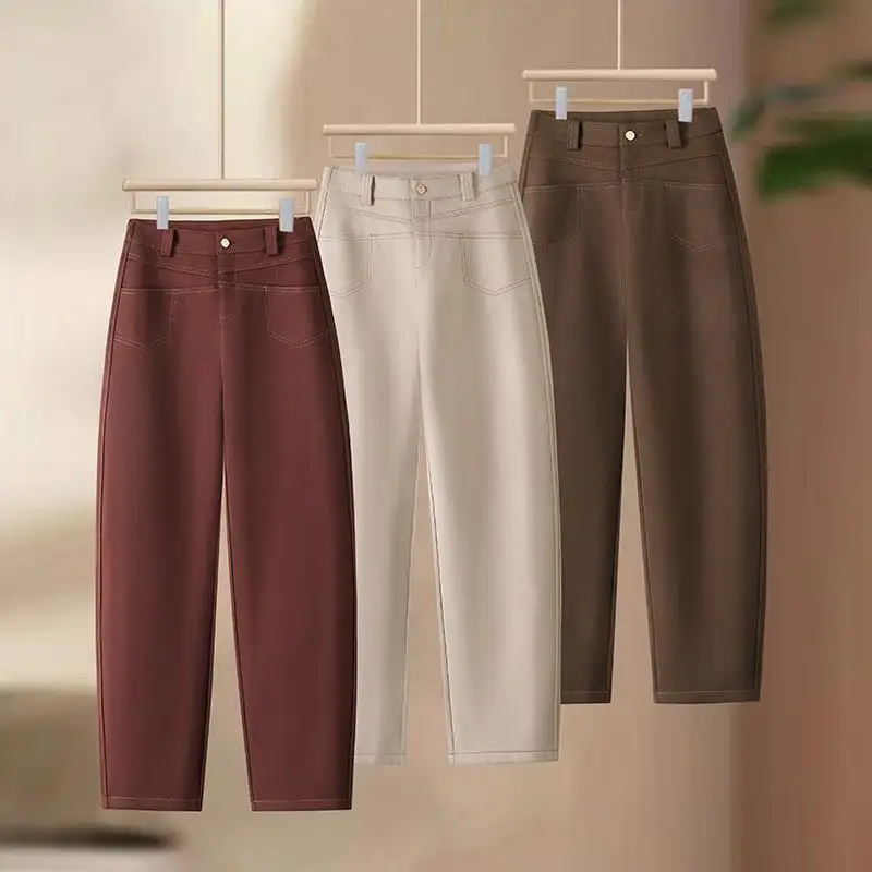 Women's Pants Sickle Pants Pear-Shaped Figure Pants Winter Woolen Harem Pants