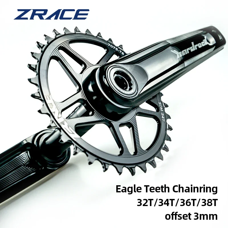 ZRACE Bicycle Chain Ring 32/34/36/38T 10/11/12s Offset 3mm Chainwheels for GXP Direct Mount Crank Eagle Cycling Accessories Mtb