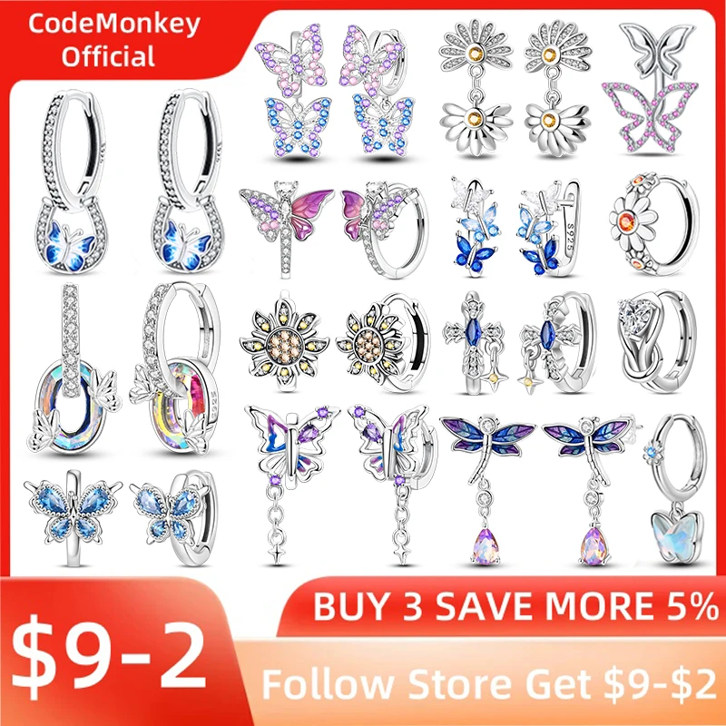 

Женские милые серьги из стерлингового серебра 925 пробы со звездой, луной, бабочкой, стрекозой, ирисом, цветочным дизайном, серьги-капли для свадебной вечеринки, изысканные