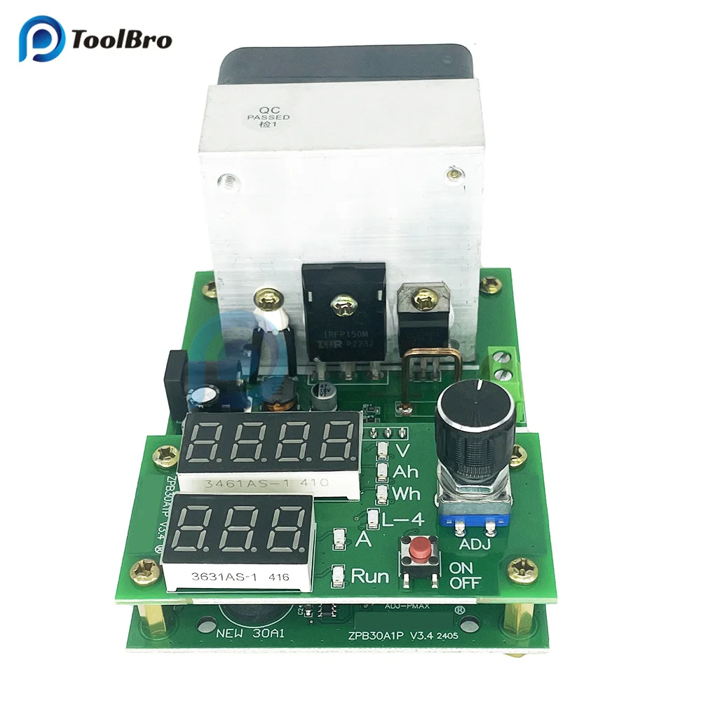 NEW 60W 9.99A 30V DC Electronic Load Lithium Battery Testers Capacity Monitor Discharge Charge Power Supply Meter 9.99A Board