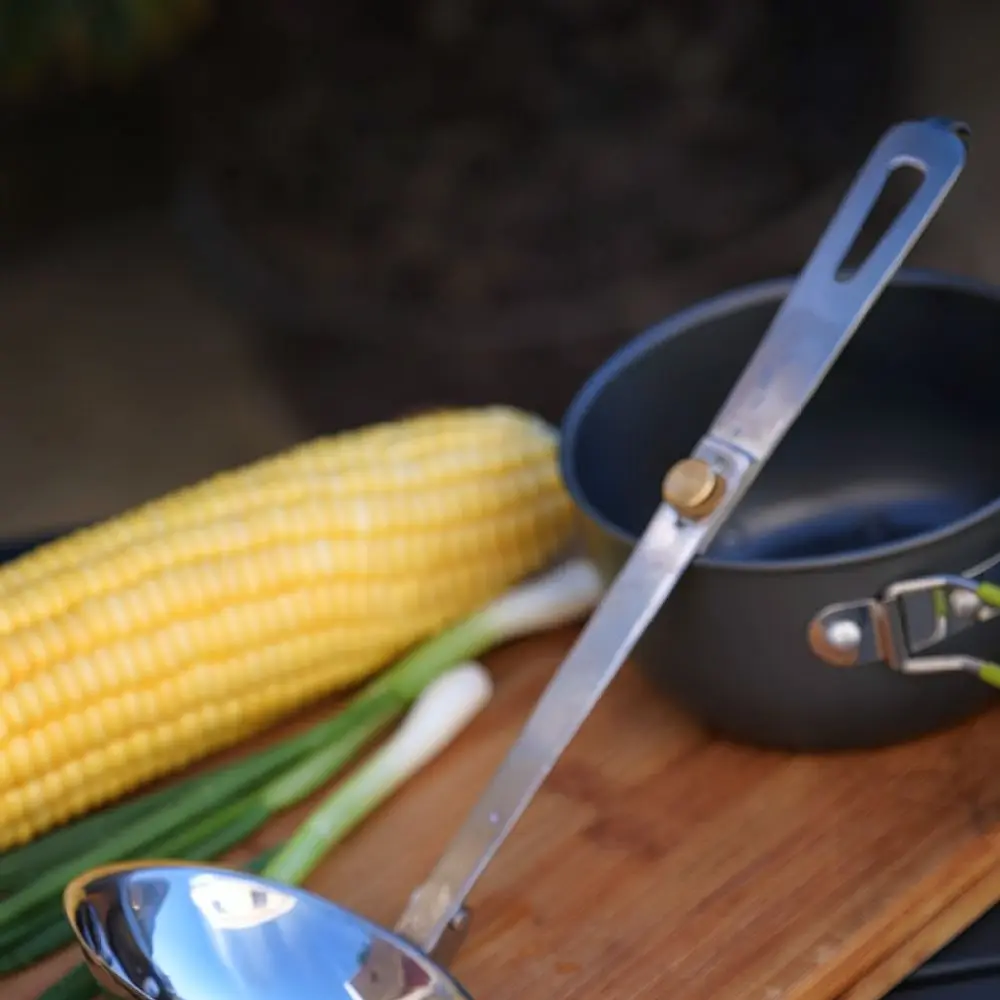 Portable Stainless Steel Folding Soup Spoon For Campleader Outdoor Camping Cooking Gear Long Handle Picnic Hiking Kitchenware
