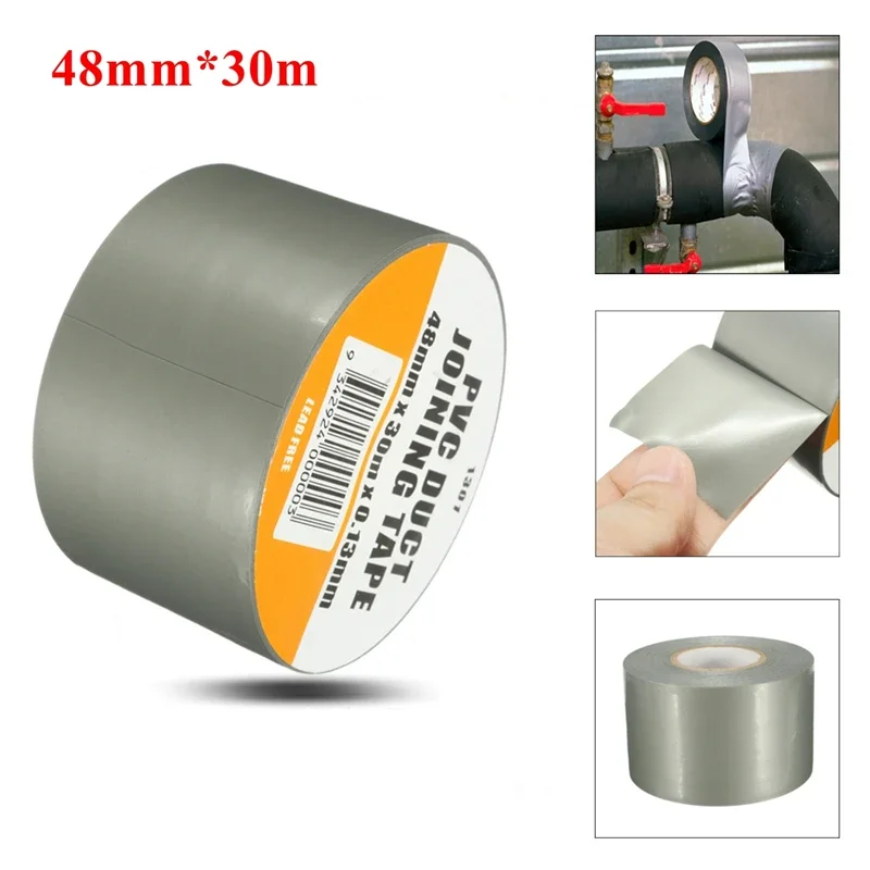 

4.8cm*30m Waterproof Duct Tape Heavy Duty Duct Cloth Tape Silver Tool