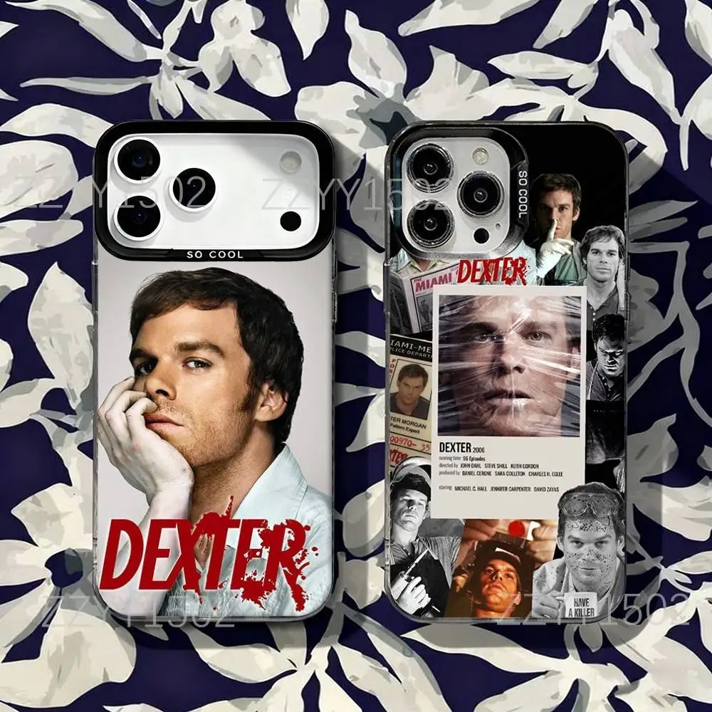 

D-Dexter M-Morgan For iPhone 17,16,15,14,13,12,X,8,Pro,Max,Plus,SE4,Air,Mini Anti-Slip Black IMD Matte Case