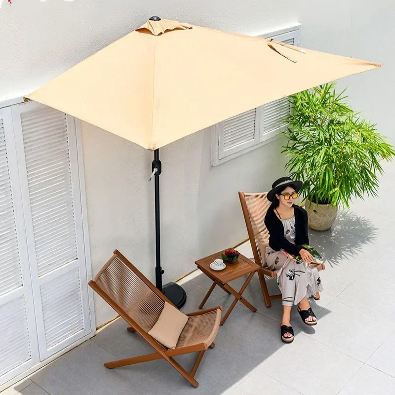 جدار نصف المظلة في الهواء الطلق المظلة شرفة رفع فناء في الهواء الطلق مقهى حديقة مستطيل الجانب المظلة سوينغ كرسي في الهواء الطلق #2