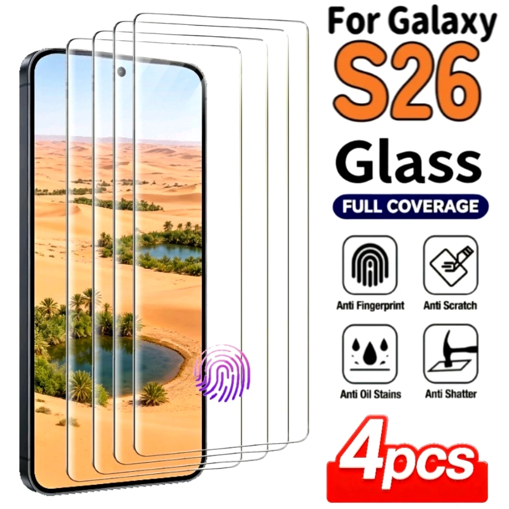 

4Pcs Ultra HD Tempered Glass for Samsung Galaxy S26 S25 S24 Ultra S23 S22 S21 Plus S25 S24 S23 FE Anti-Scratch Screen Protector