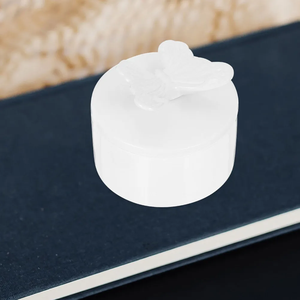 

2Pcs Ceramic Jewelry Box Exquisite Design Smooth Edges Removable Lid Storage Container Desktop Decor Trinket Organizer Case