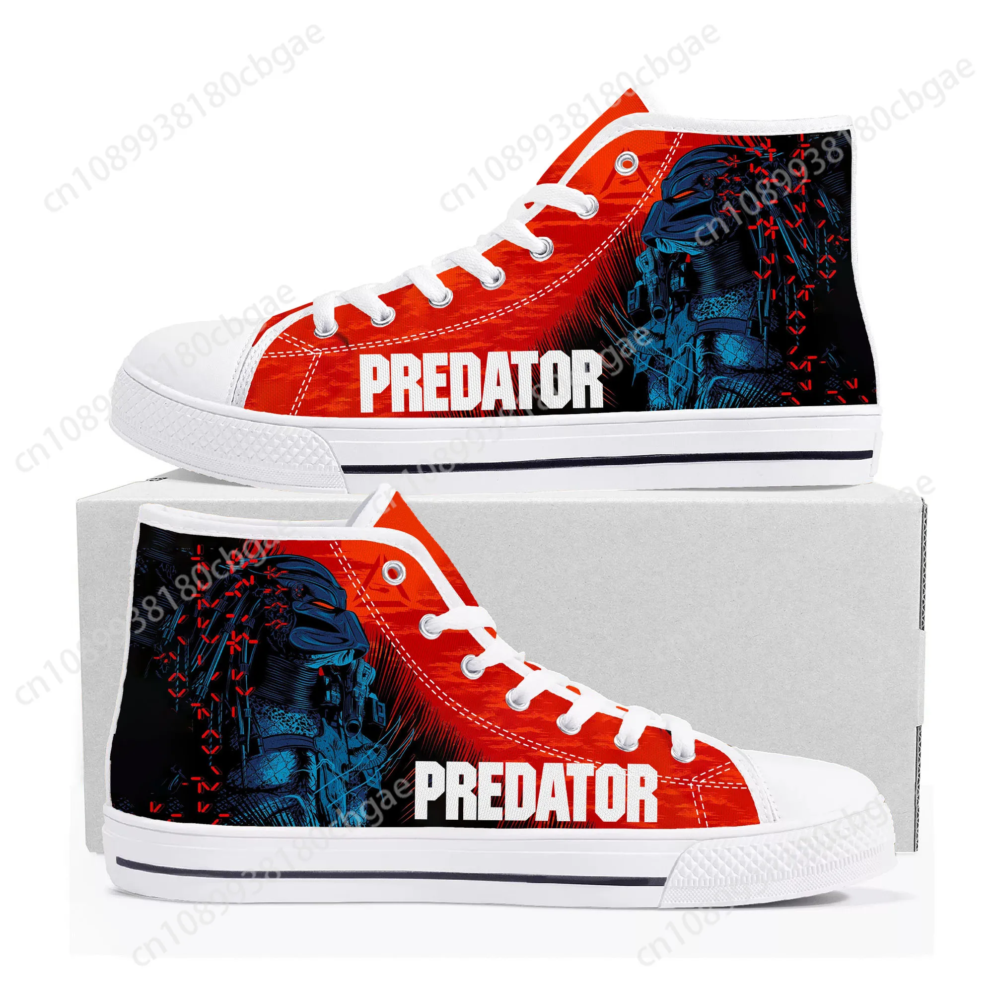 The Predator Alien Movie High Top Sneakers Mens Womens Teenager Canvas High Quality Sneaker Casual Custom Made Shoes DIY Shoe