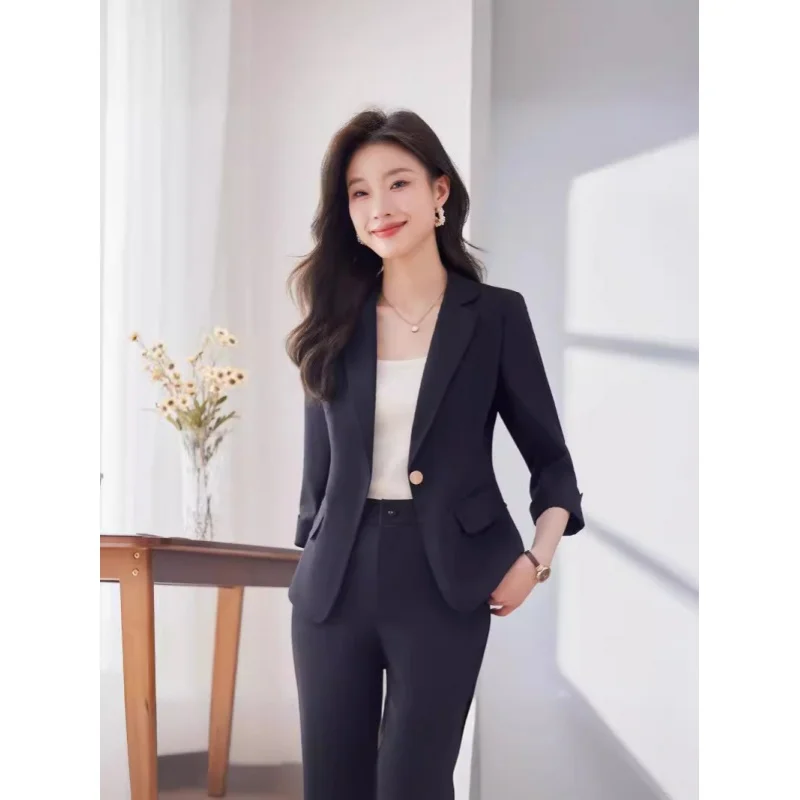 

Business Suit Suit Jacket for Women2024New Summer Thin Casual Small High-Grade Formal Suit