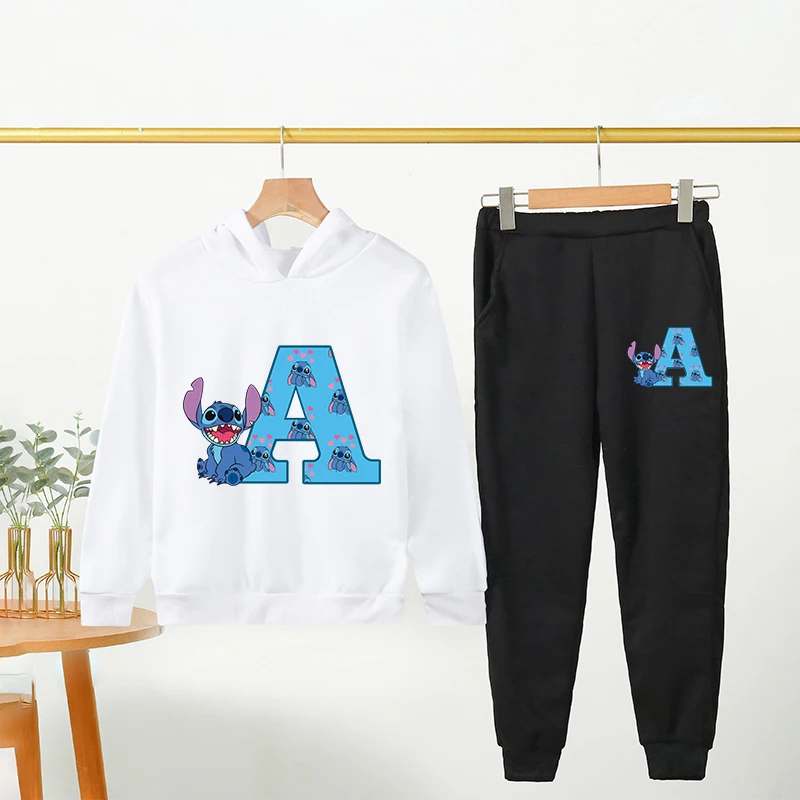 

Autumn Hot Funny Children Hoodies Stitch Letter ABCD Pullover Sweatshirt Anime Manga Cartoons Girls Boy Kids Casual Clothes Tops