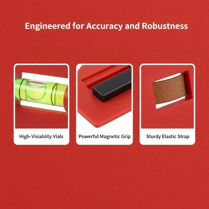Foldable Magnetic Column Level Adjustable High Precision Measuring Tool with Elastic Ring for Handyman DIY Projects view 4