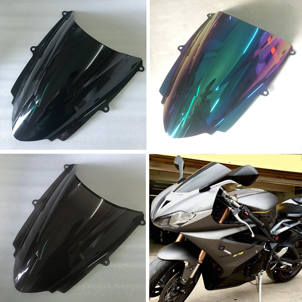 Windscreen Windshield For 2013 2014 2015 2016 2017 2018 Triumph Daytona 675 675R Front Wind Deflector Double Bubble Black