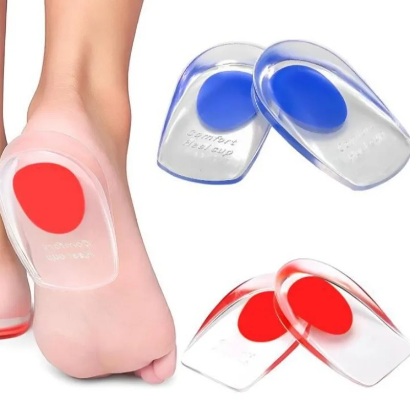 Silicone Gel Insoles Pain Heal Cushion Bone Spurs Pain Relief Heel Cushion Thickened Soft Half-Size Shoe Sole Insole Heel Pad