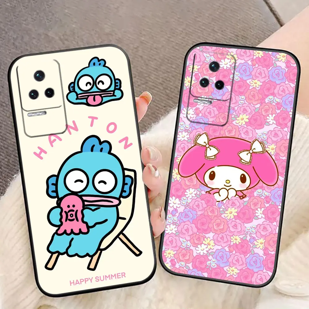 Cute Baby Fish Hanton Monster Phone Case For Redmi K60 K40 Gaming K30 13C 12C 12 10 10C 9T 9C 9A 9 8 7 6 A1 A2 Case Funda Shell