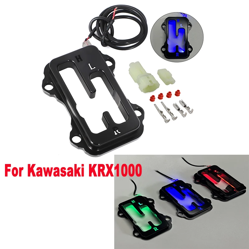 

For Kawasaki KRX1000 Black Anodized Shift Gate With Red Green Blue Led Backlighting Motorcycle Accessories