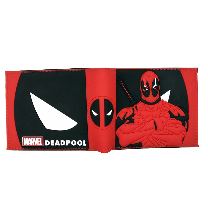 PVC Marvel Hero Deadpool Wallet Cute Design High Quality Short Purse with Coin Pocket for Young