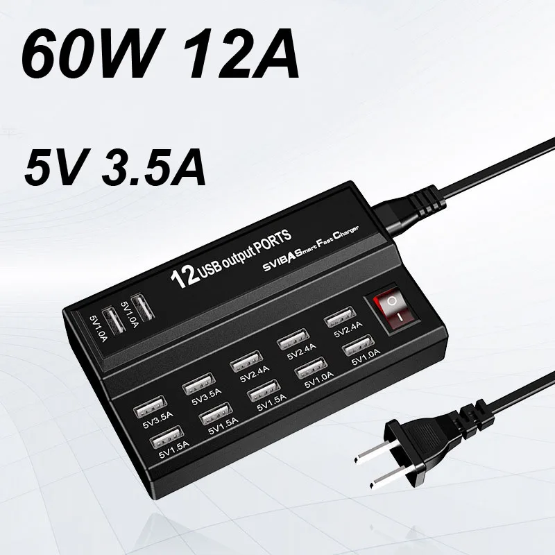 

12 портов 5 в 13/12 а 12 а USB мощная быстрая зарядная станция для IPhone Plus IPad LG Samsung Huawei ЕС США адаптер зарядное устройство гнездо