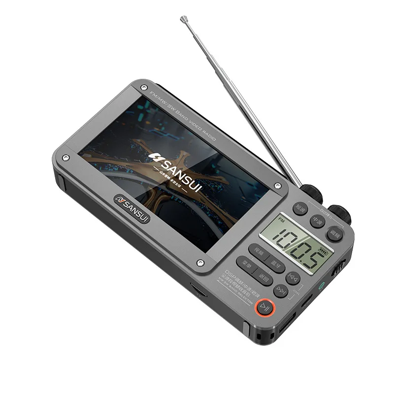 Pemutar musik kartu khusus Radio Video 4.3 inci Retro portabel baru untuk speaker orang tua siaran Stereo Full-band