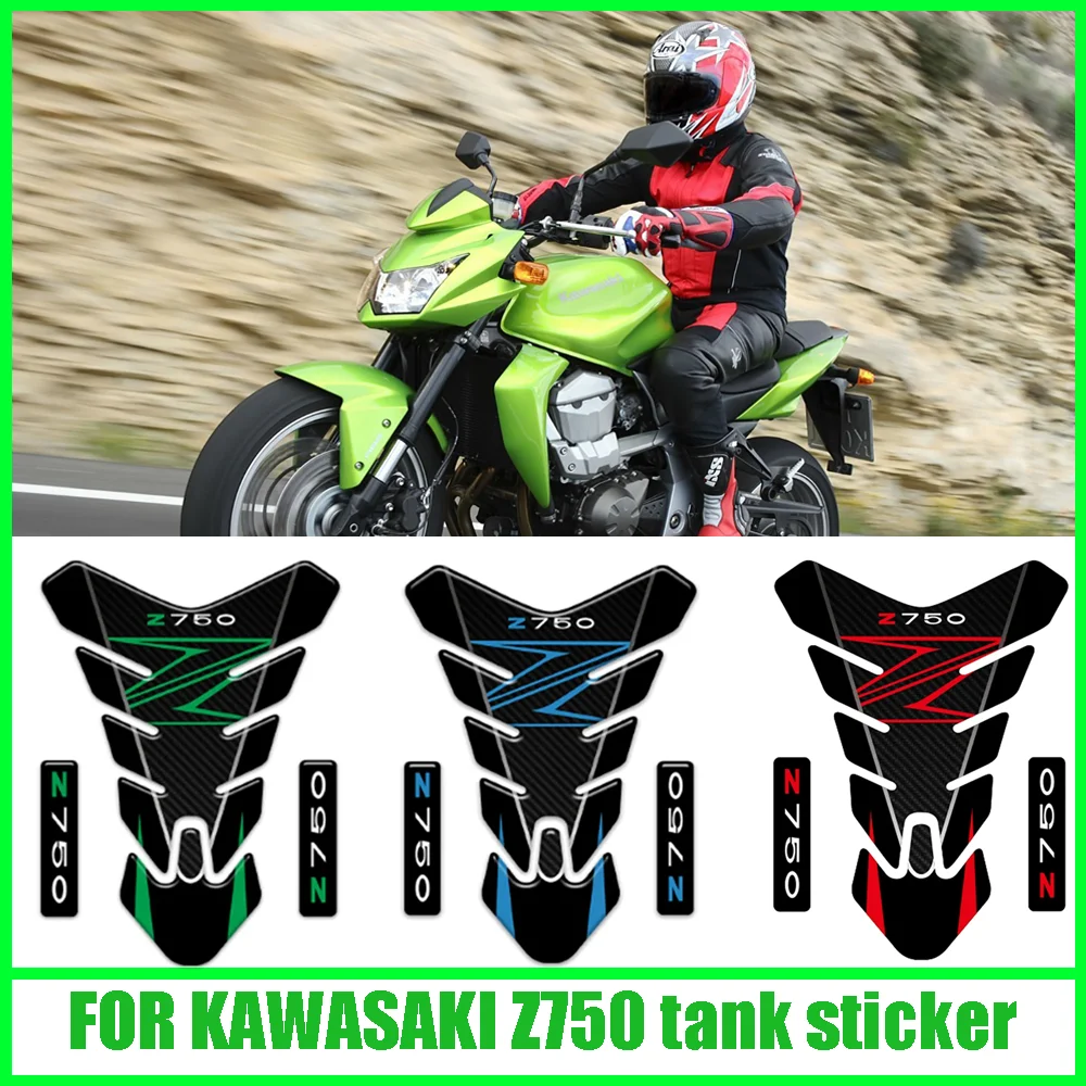 

Z750 Motorcycle Fuel Tank Protector 3D Gel Sticker Decal -red FOR KAWASAKI Z750