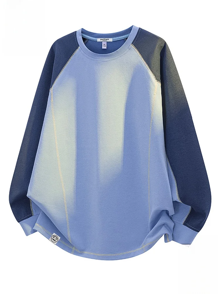 

Футболка Paul Frank с длинным рукавом, цветная, мужская, повседневная, спортивная, осенняя, в американском университетском стиле, удобная, из полиэфирного волокна